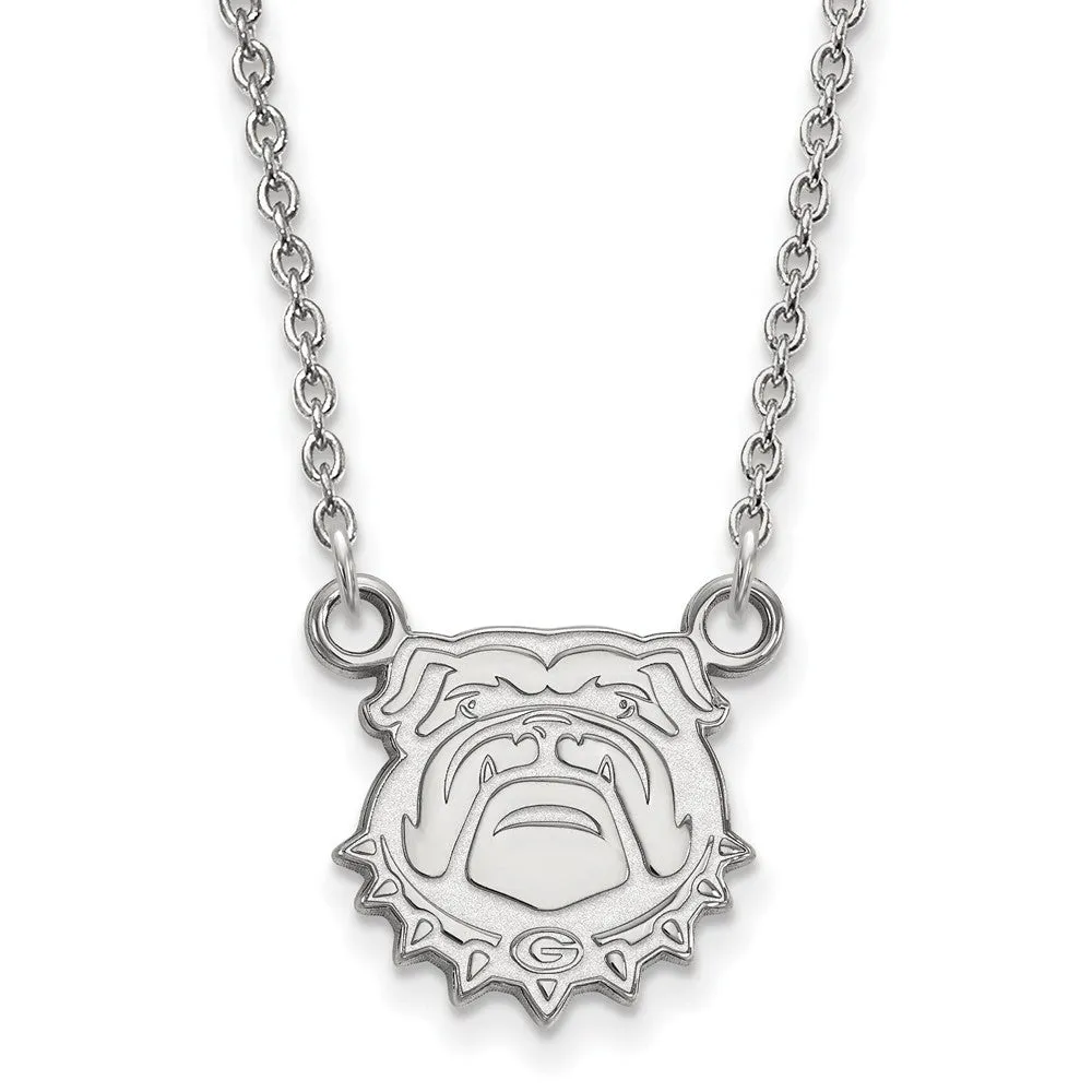 14k White Gold U of Georgia Small Pendant Necklace