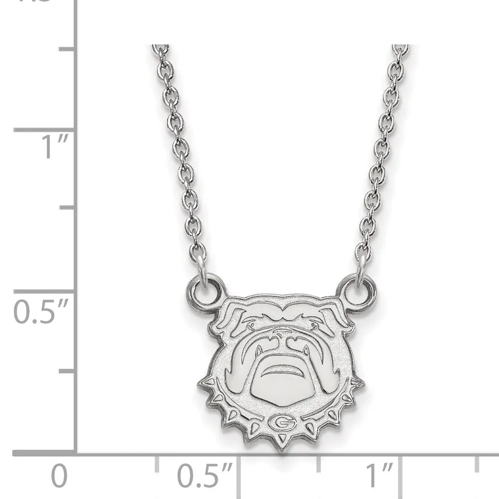 14k White Gold U of Georgia Small Pendant Necklace