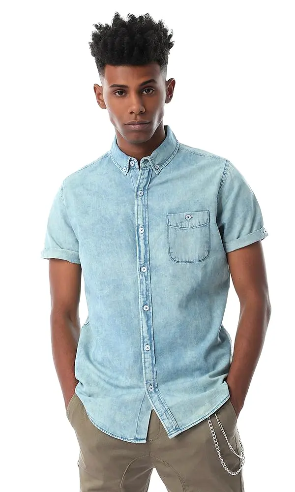 54505 Half Sleeves Wash Out Denim Shirt