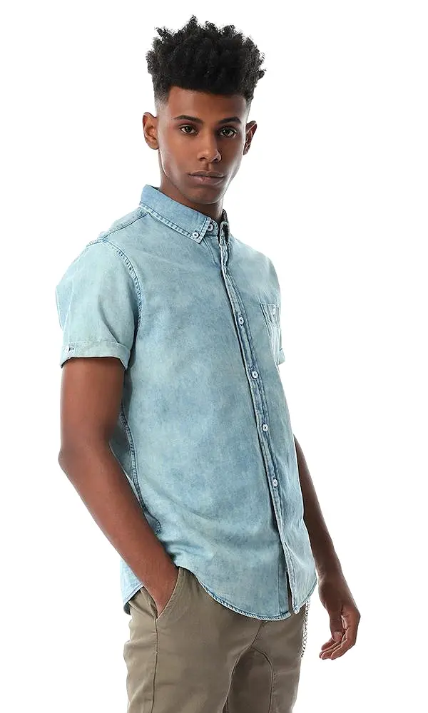 54505 Half Sleeves Wash Out Denim Shirt