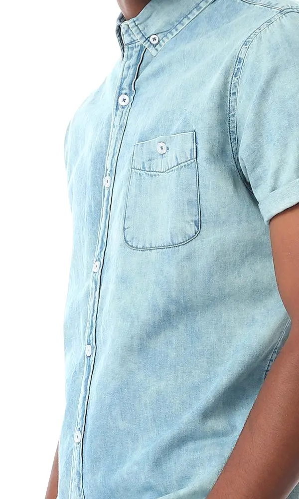 54505 Half Sleeves Wash Out Denim Shirt