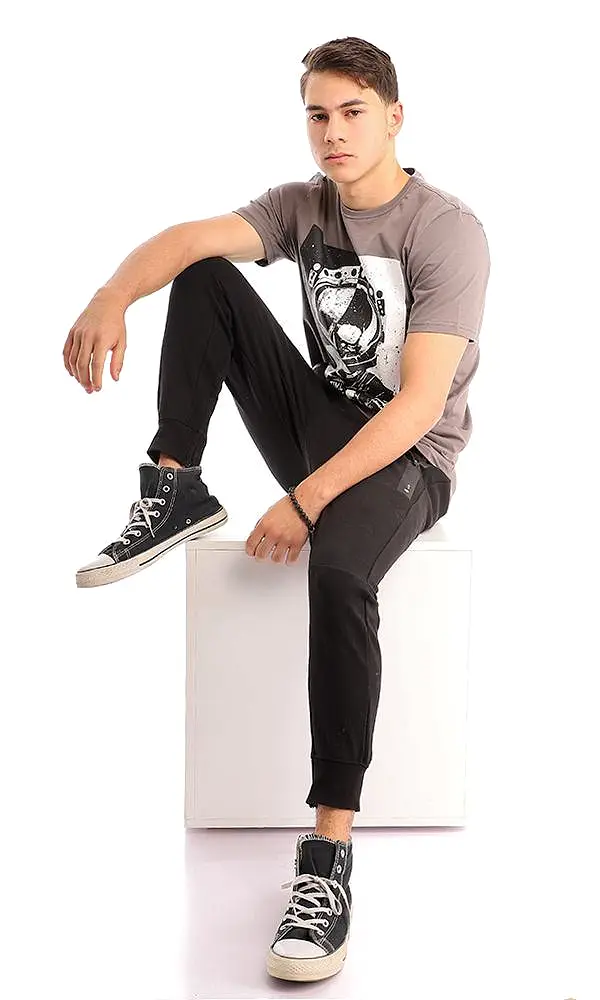 95471 Printed Astronaut Dark Grey Slip On Tee