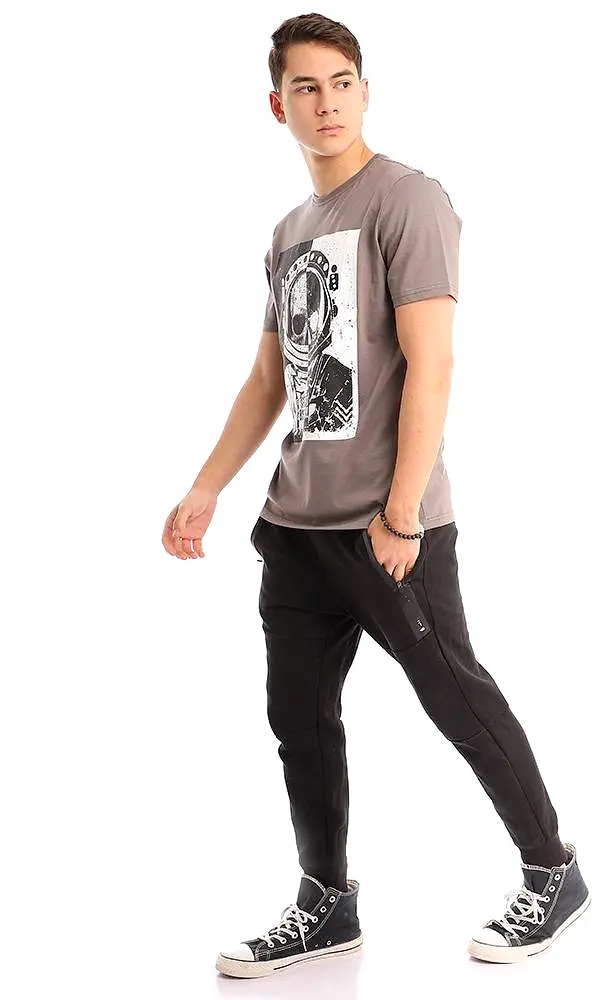 95471 Printed Astronaut Dark Grey Slip On Tee