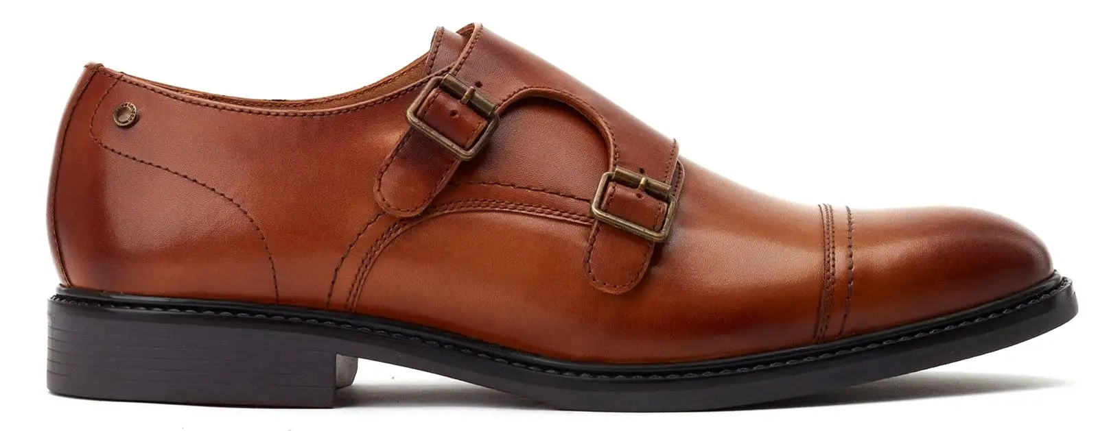 Base London Diablo Mens Leather Monk Shoe