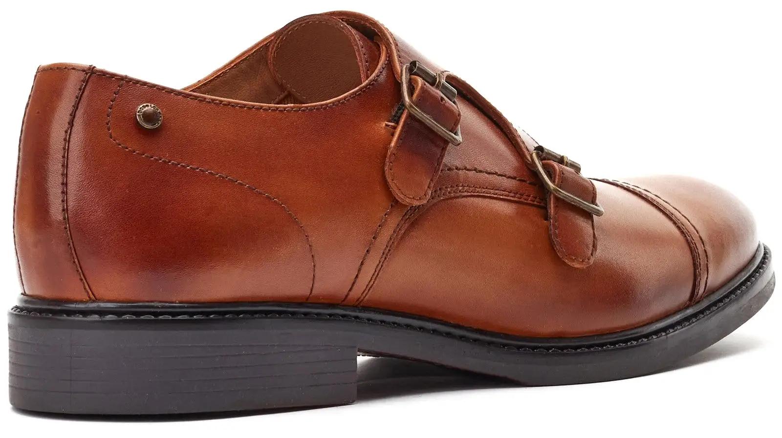 Base London Diablo Mens Leather Monk Shoe