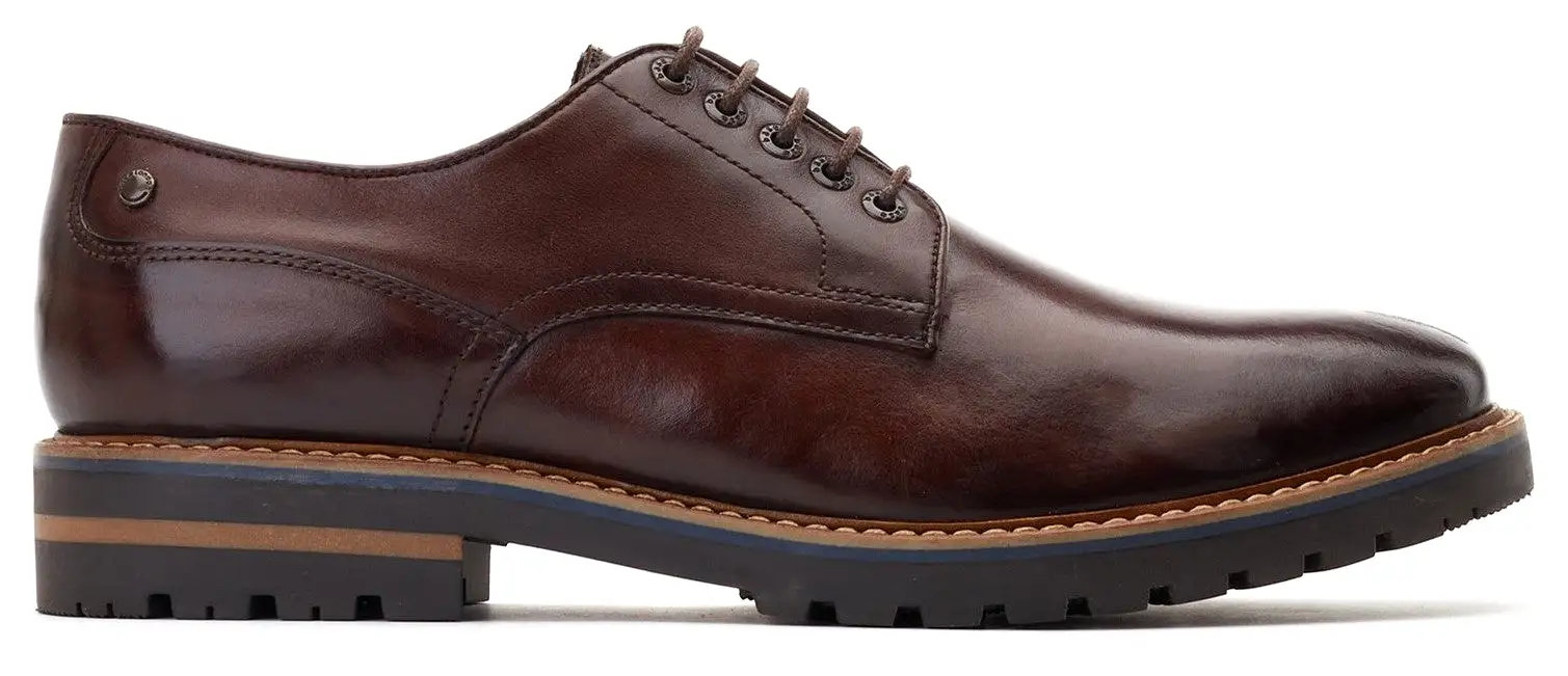 Base London Halsey Washed Mens Leather Derby Shoe