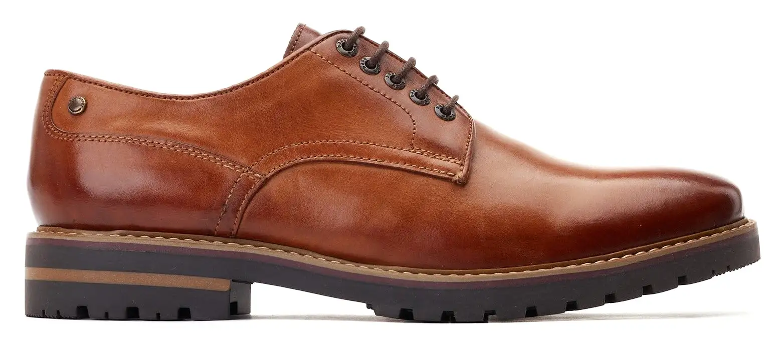 Base London Halsey Washed Mens Leather Derby Shoe