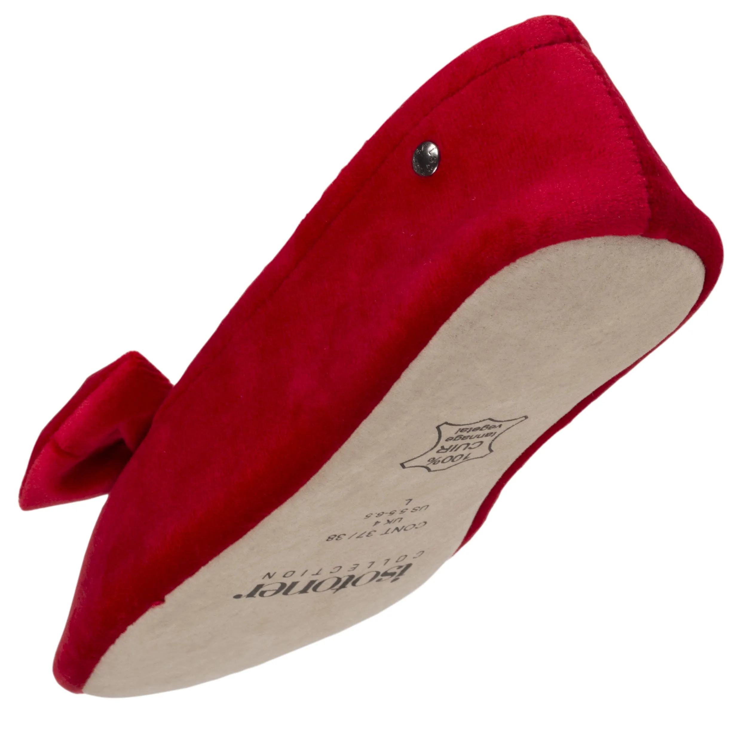 Chaussons ballerines Femme Grand Nud Rouge