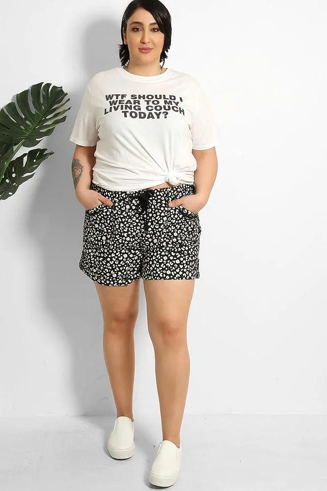 Drawstring Waist Printed Summer Shorts