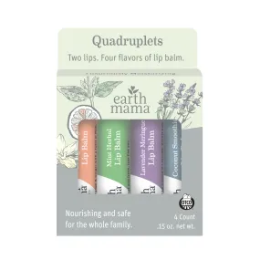 Earth Mama Organics LIP BALM Pack of 4