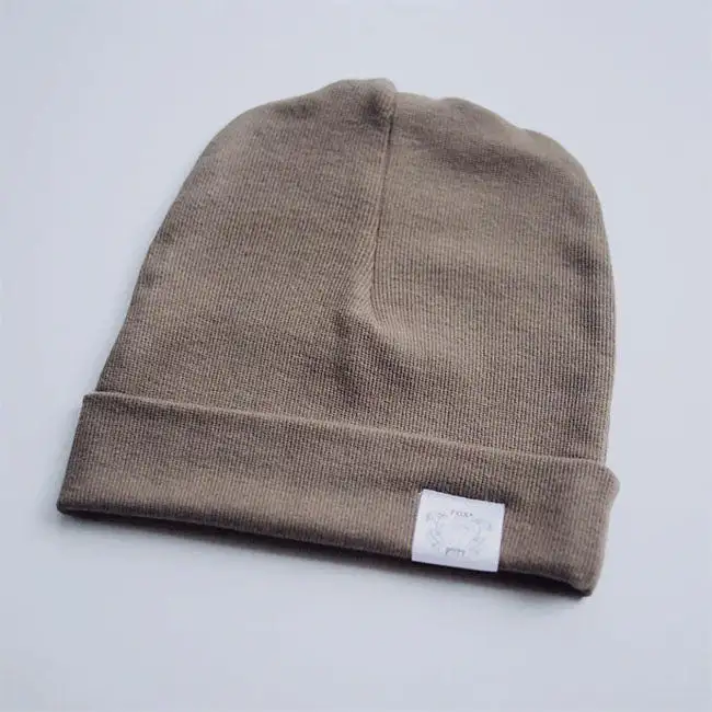 Fox and Poppy Ribbed Knit Beanie - Americano