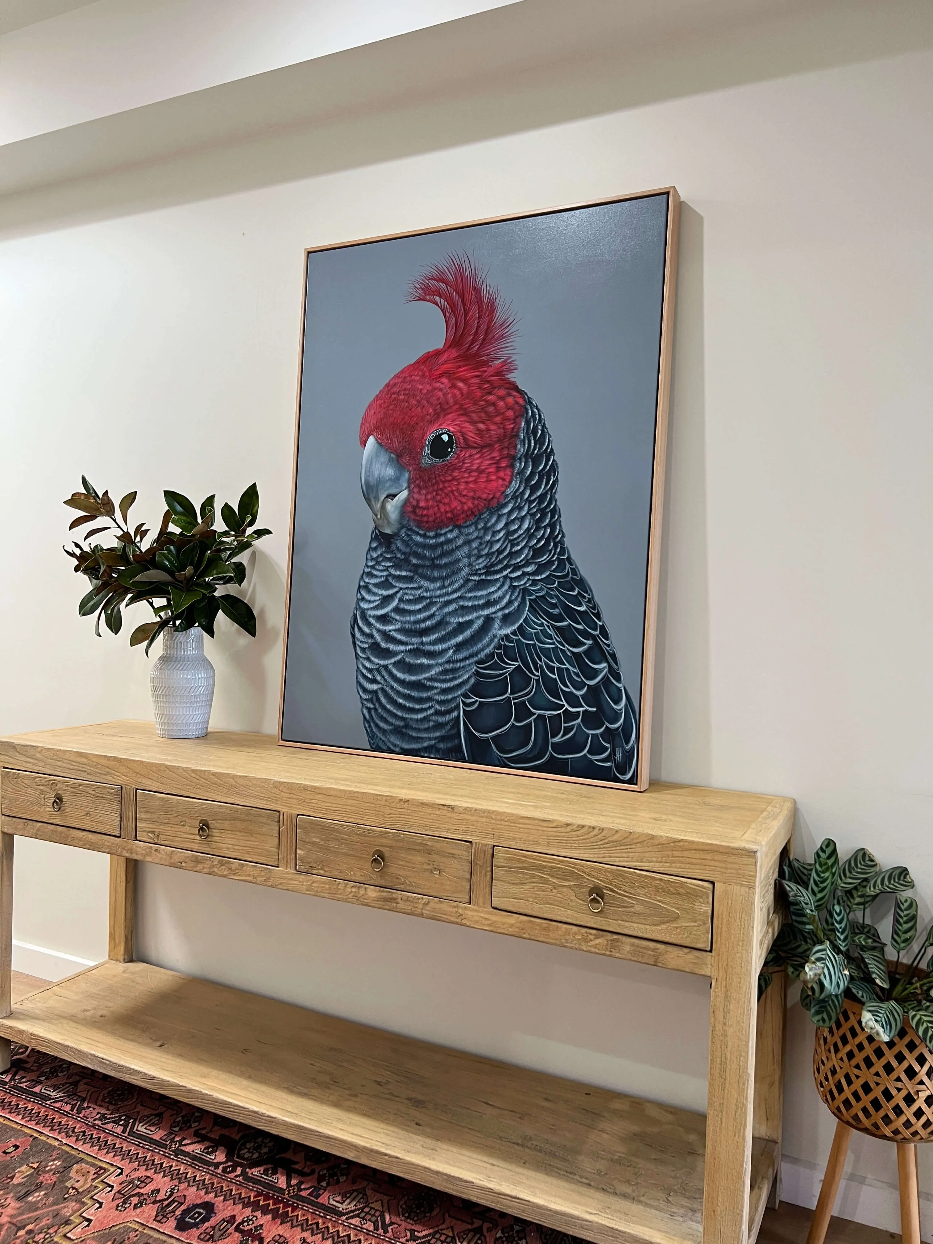 Frankie the Gang Gang Cockatoo Original framed artwork