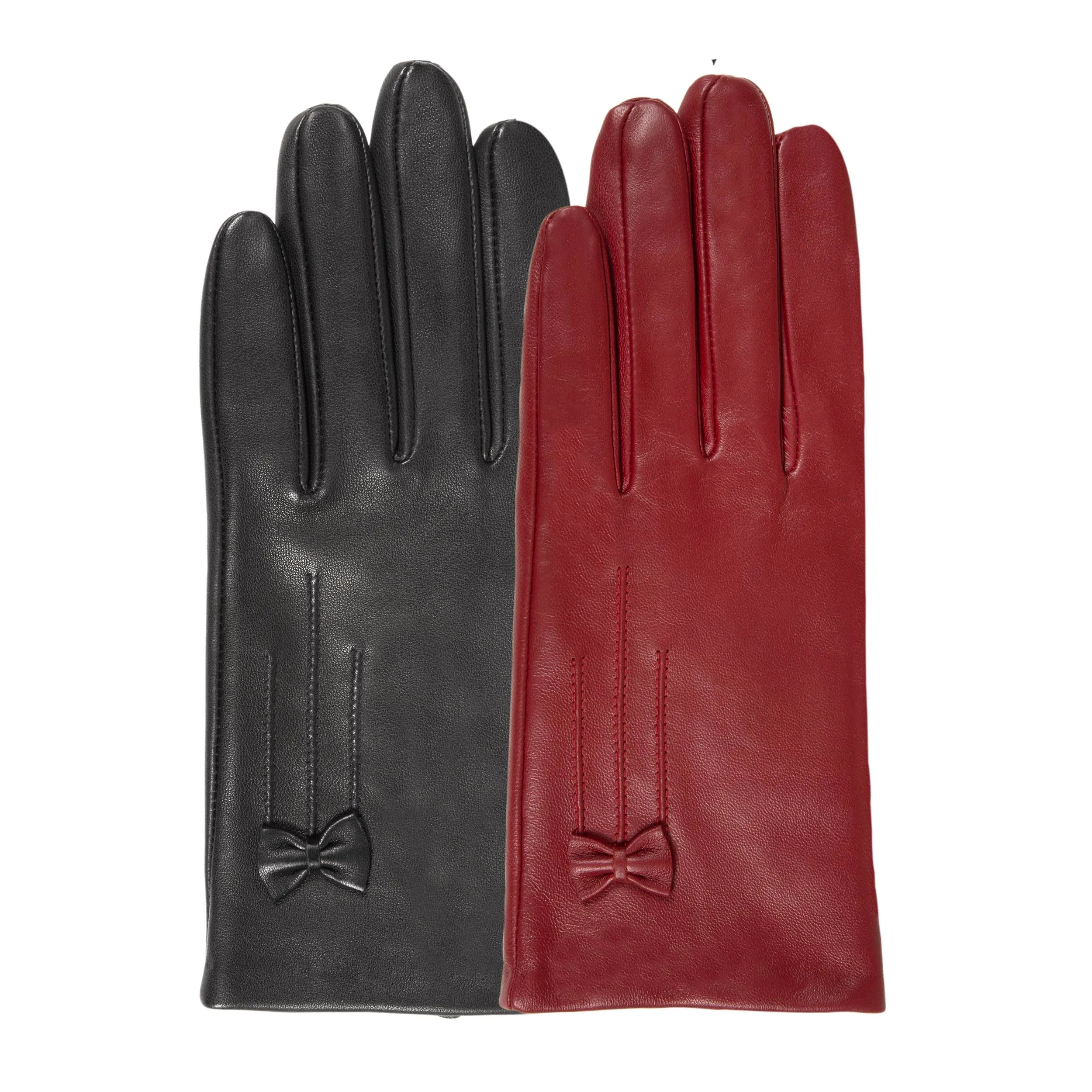 Gants Femme tactiles cuir Rouge