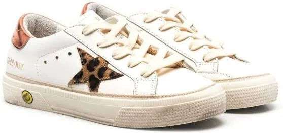 Golden Goose Kids May low-top lace-up sneakers White