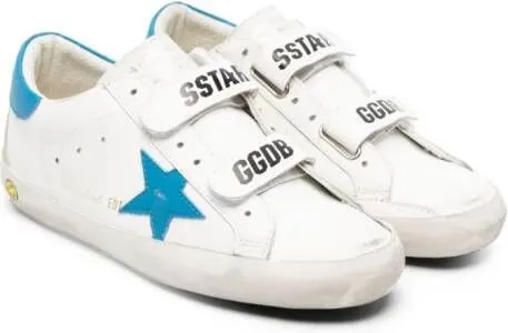 Golden Goose Kids Old School star-patch leather sneakers White