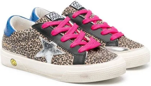 Golden Goose Kids Super-Star animal-print sneakers Neutrals