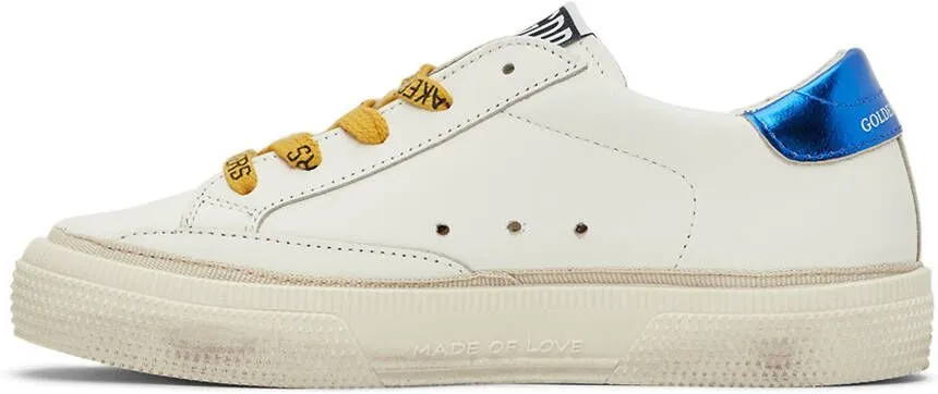 Golden Goose Kids White & Orange May Print Star Sneakers