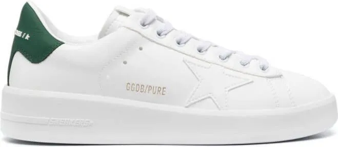 Golden Goose logo-print laced leather sneakers White