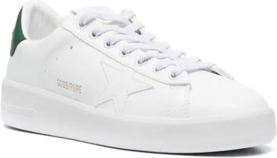 Golden Goose logo-print laced leather sneakers White