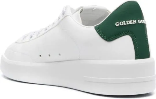 Golden Goose logo-print laced leather sneakers White