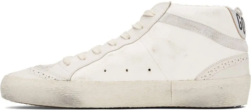 Golden Goose Off-White & Green Mid Star Sneakers