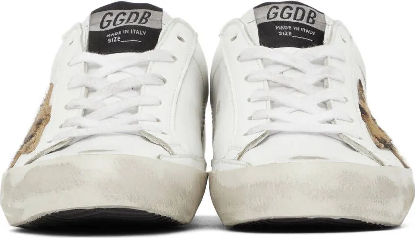 Golden Goose SSENSE Exclusive White Leopard Superstar Sneakers