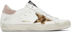 Golden Goose SSENSE Exclusive White Leopard Superstar Sneakers