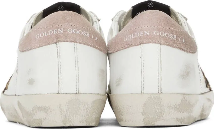 Golden Goose SSENSE Exclusive White Leopard Superstar Sneakers