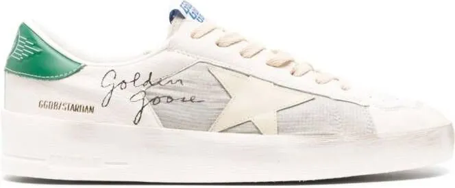 Golden Goose Stardan distressed star-appliqué sneakers White