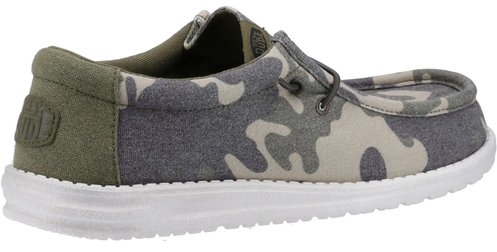 Hey Dude Wally Washed Camo Mens Lace Up Casual Shoe