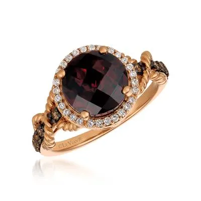 LeVian Garnet and Diamond Ring