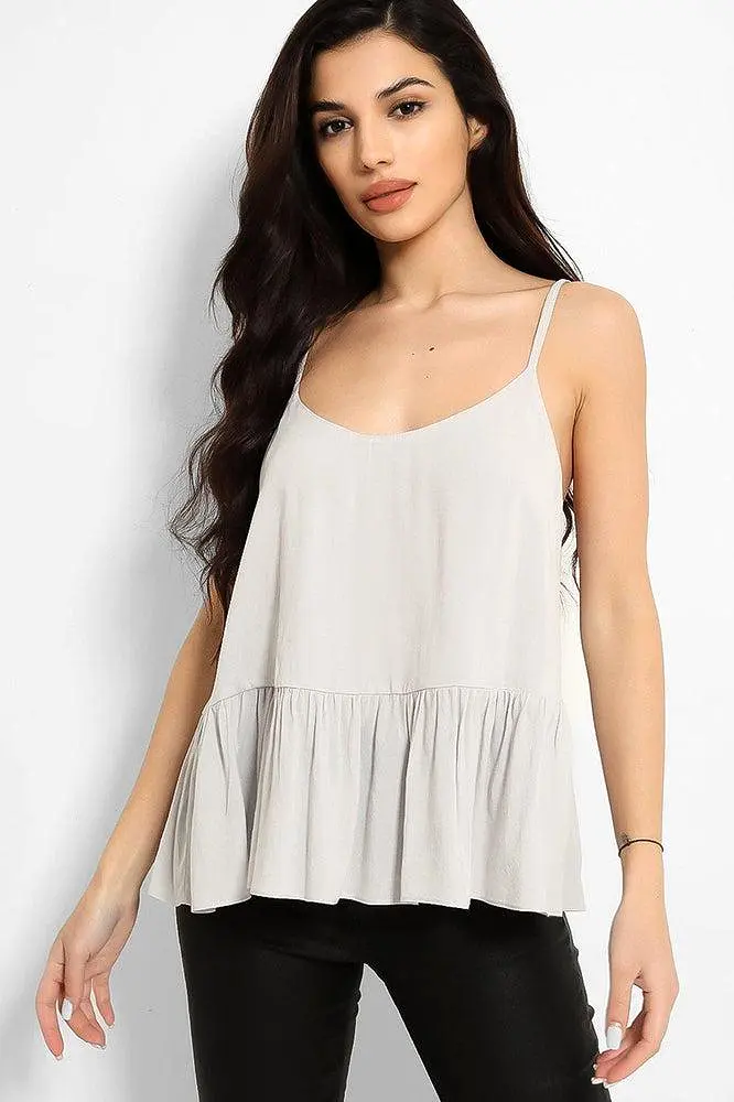 Light Grey Drop Waist Strappy Top