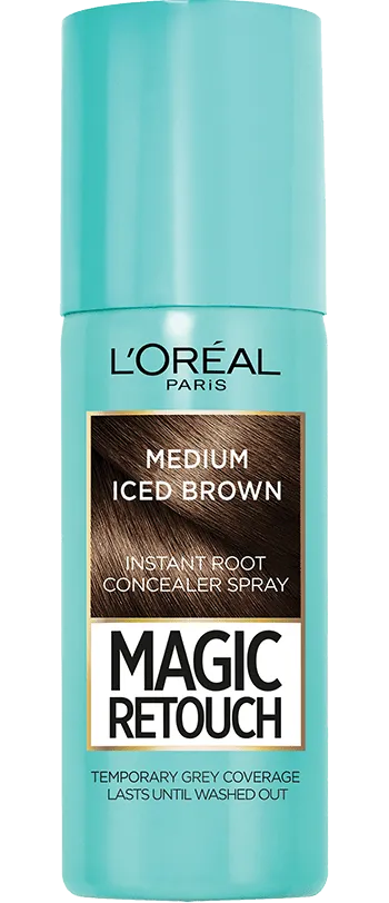 Medium Iced Brown Temporary Instant Grey Root Concealer Spray 75ml