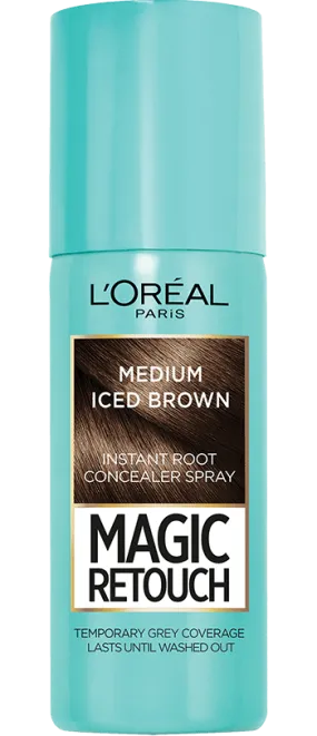 Medium Iced Brown Temporary Instant Grey Root Concealer Spray 75ml