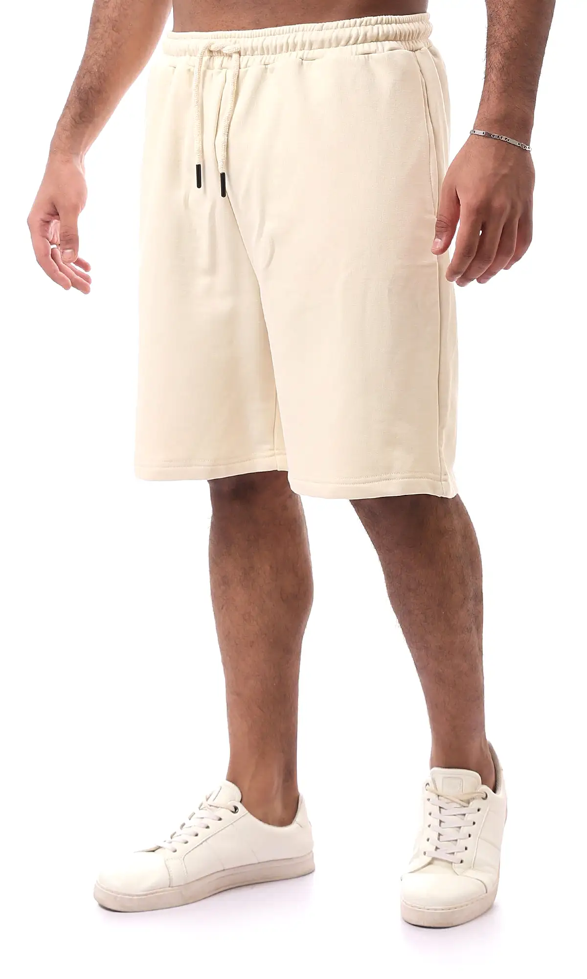 O172958 Cotton Beige Slip On Comfy Shorts