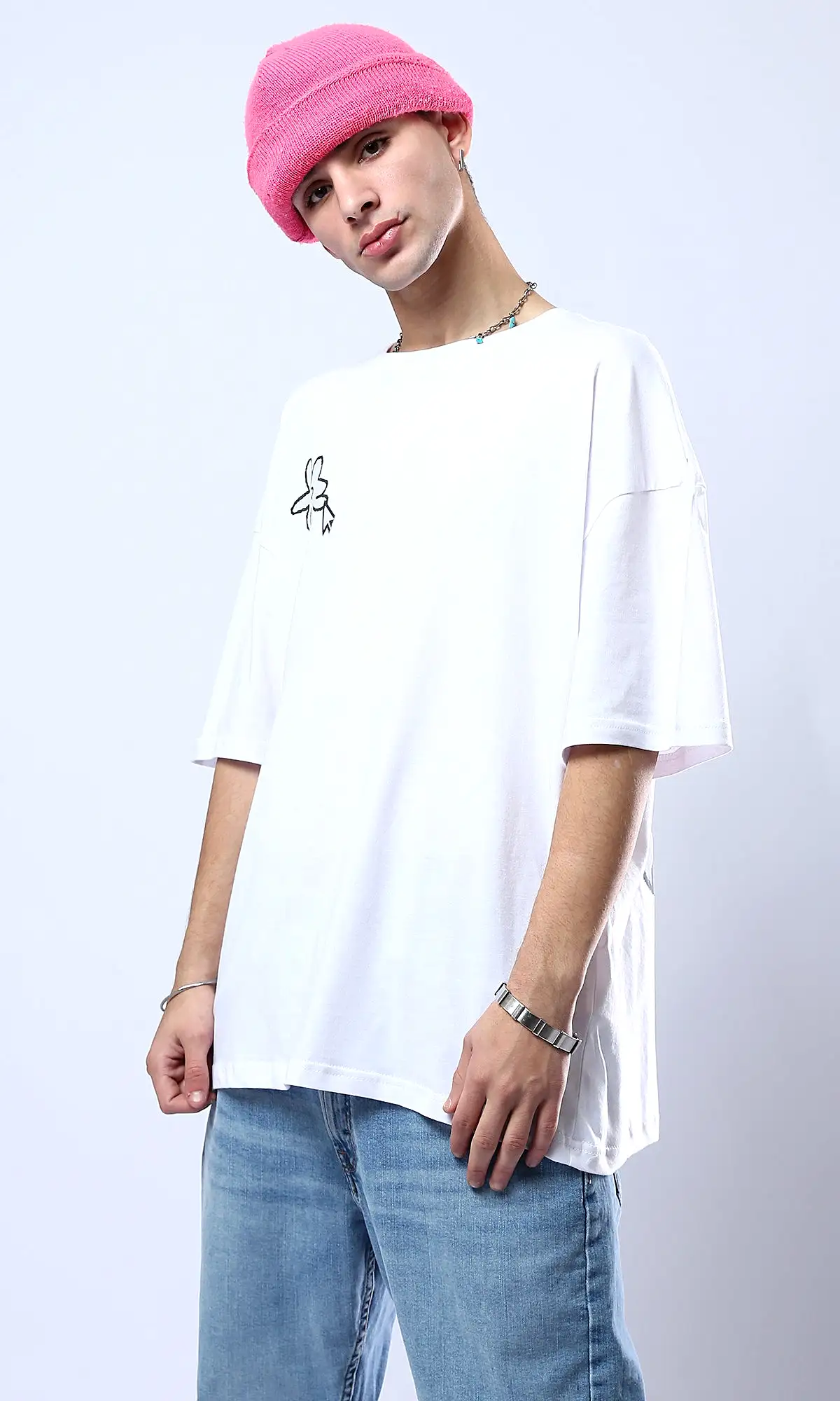 O178404 Iam Just A Happy Guy White Rayon Tee