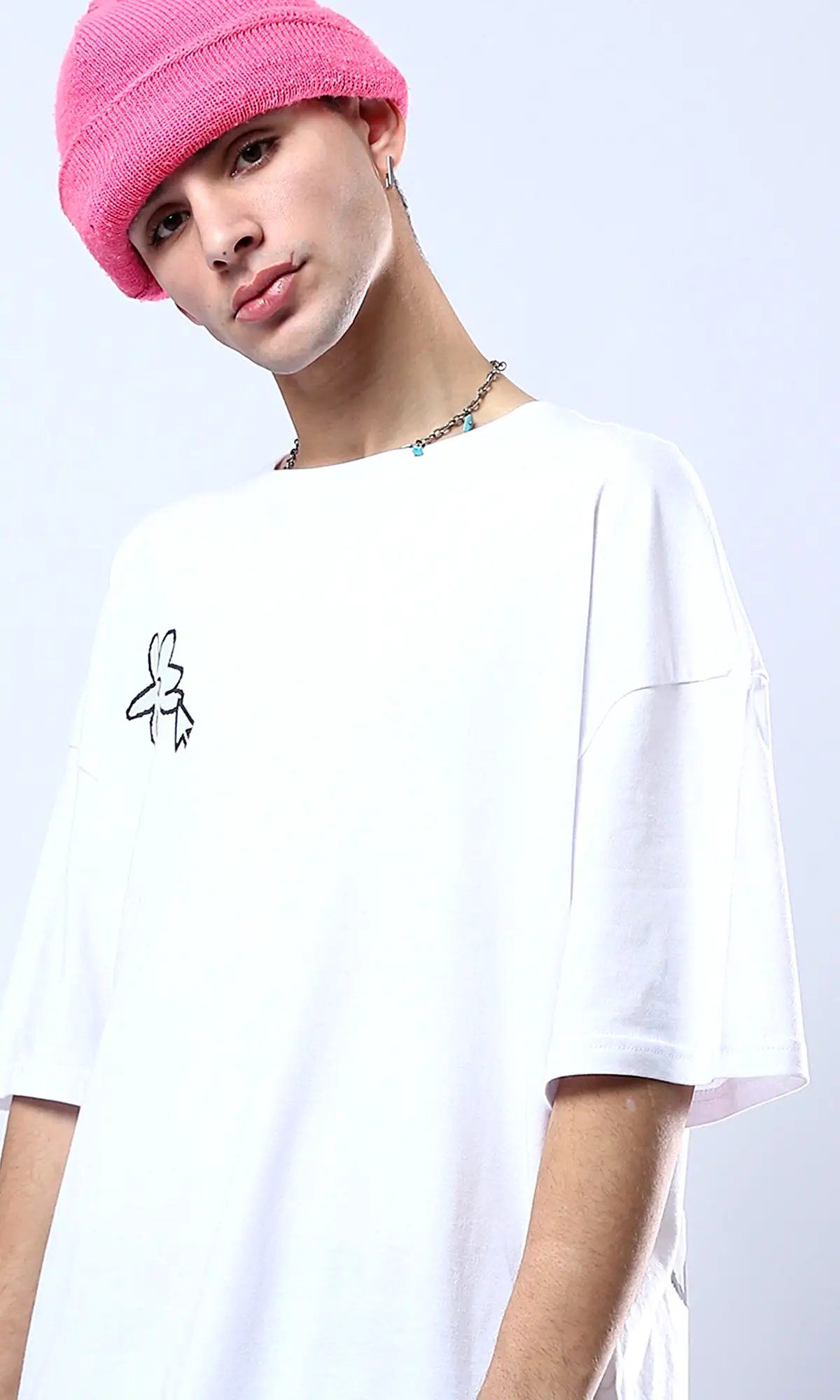 O178404 Iam Just A Happy Guy White Rayon Tee