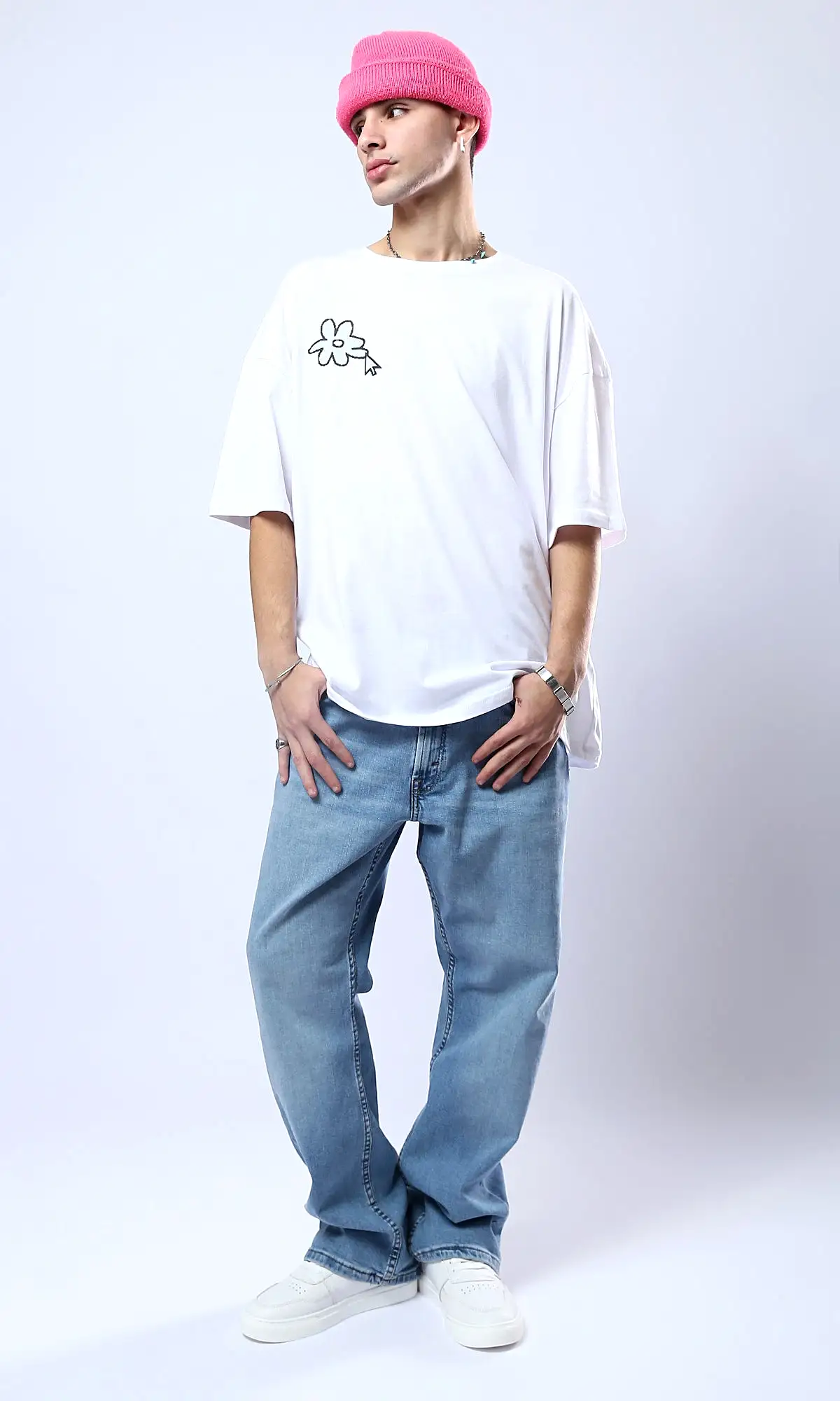 O178404 Iam Just A Happy Guy White Rayon Tee