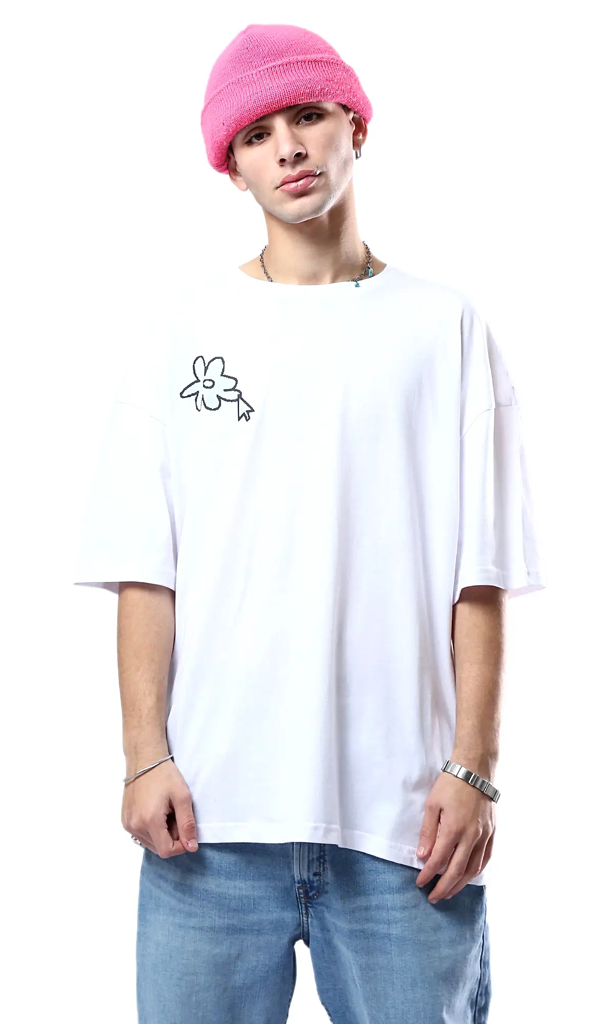 O178404 Iam Just A Happy Guy White Rayon Tee