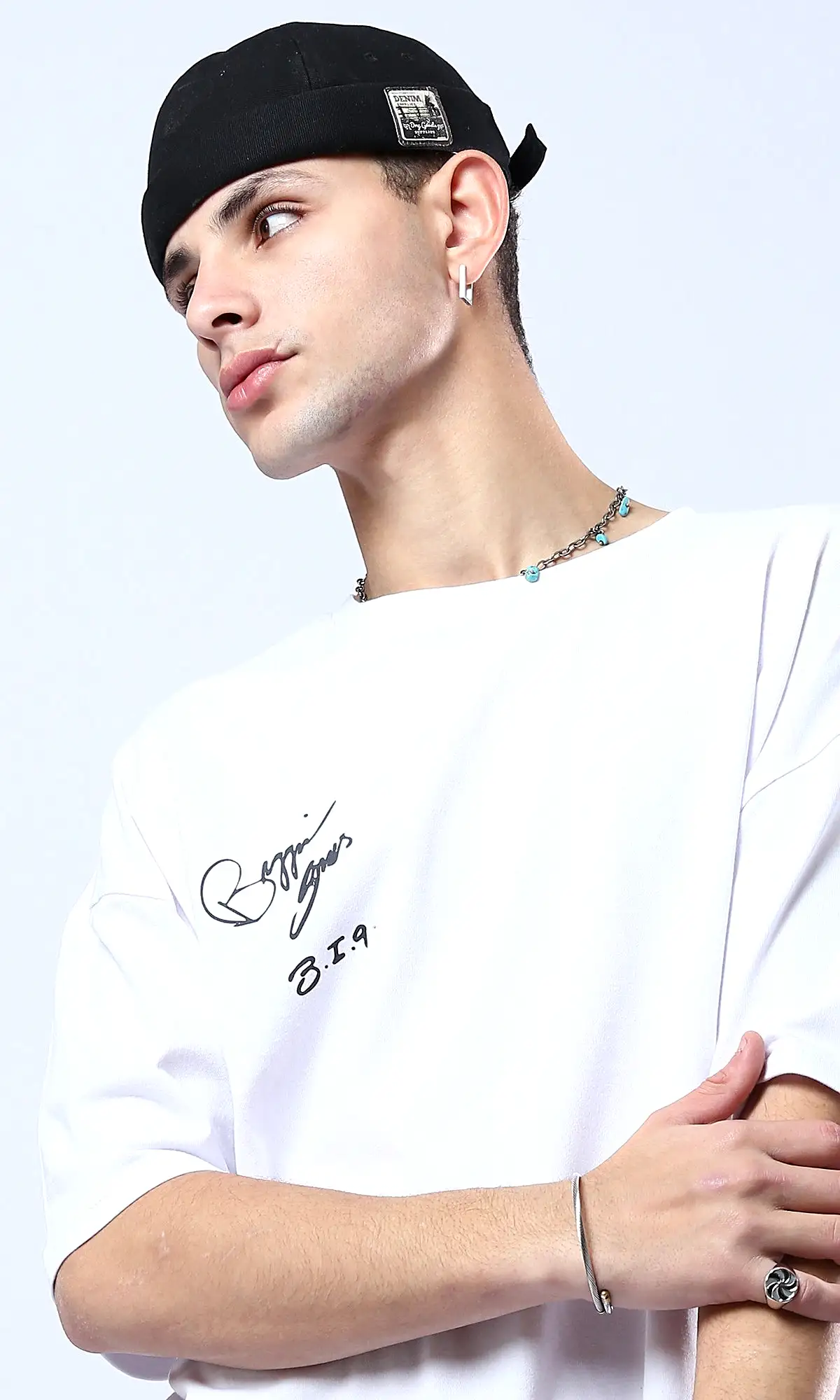 O178406 Crew Neck Slip On White Casual Tee