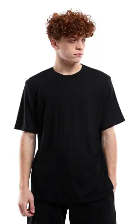 O178557 Lightweight Self Pattern Black Summer Tee