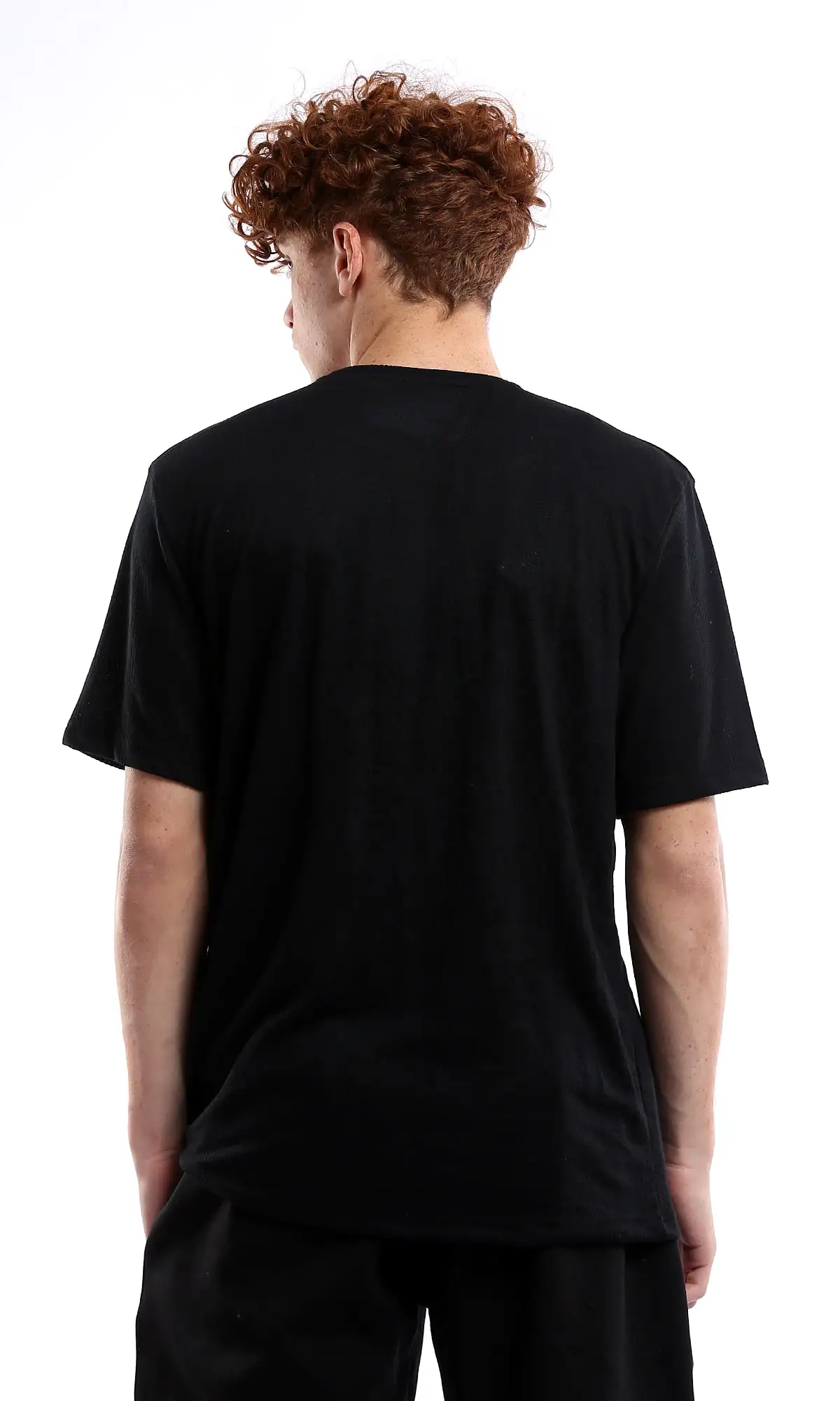 O178557 Lightweight Self Pattern Black Summer Tee