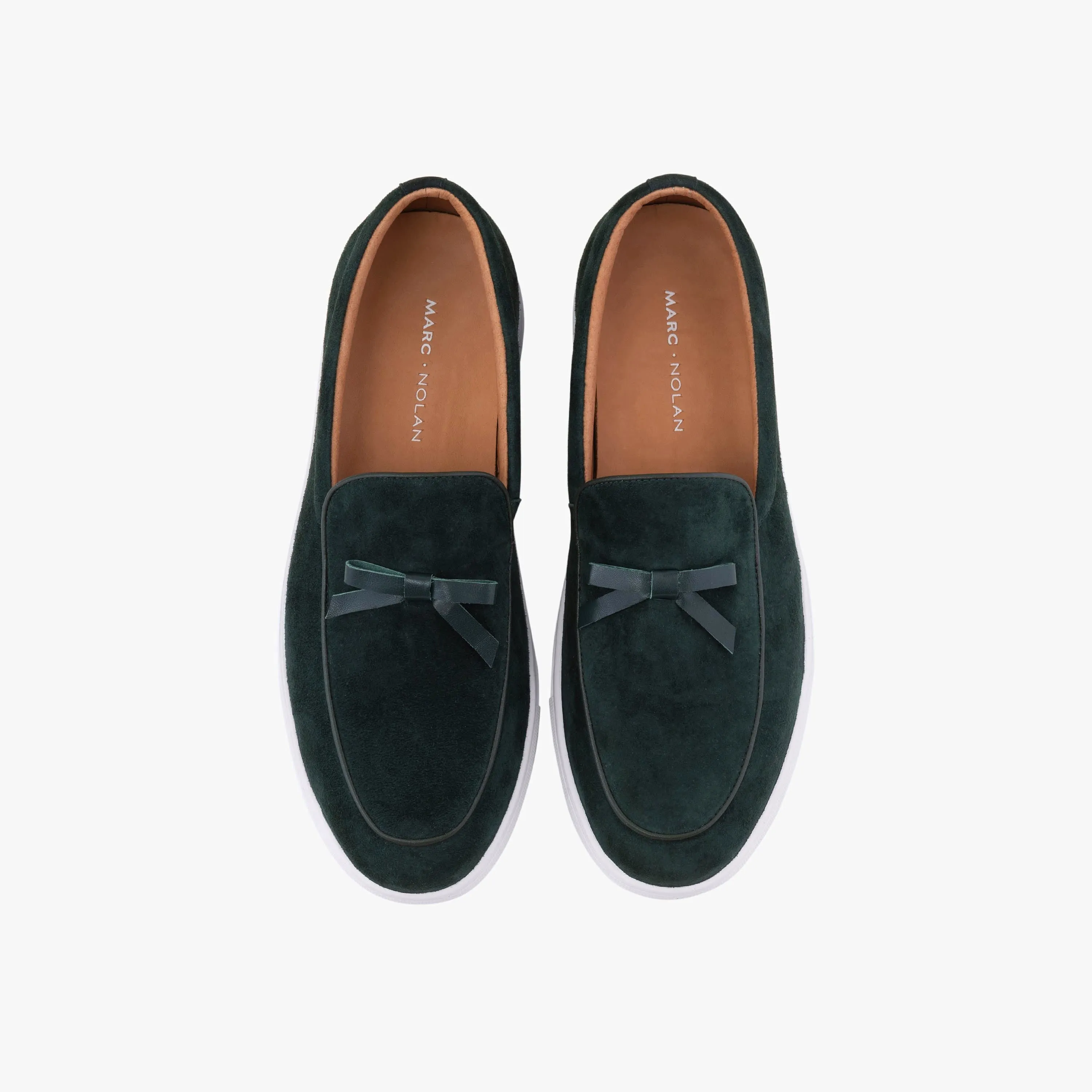 Odell Sacramento Green Leather Belgian Loafer Sneakers