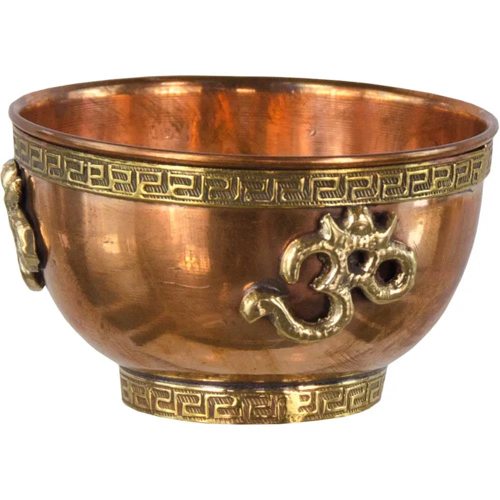 OM Copper Bowl - for Offerings, Crystal Recharge and Incense Burning