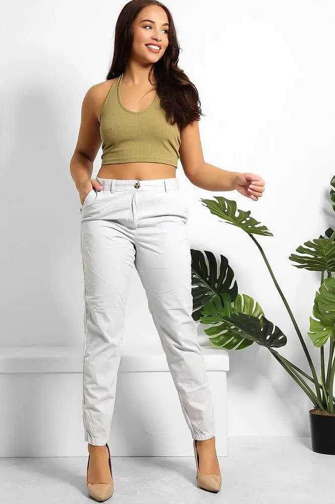 Organic Crinkled Cotton Slacks Trousers