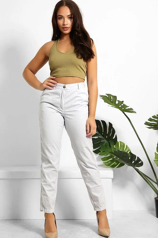 Organic Crinkled Cotton Slacks Trousers