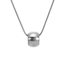 PT220 B.Tiff Pave Hollow Globe Stainless Steel Pendant Necklace