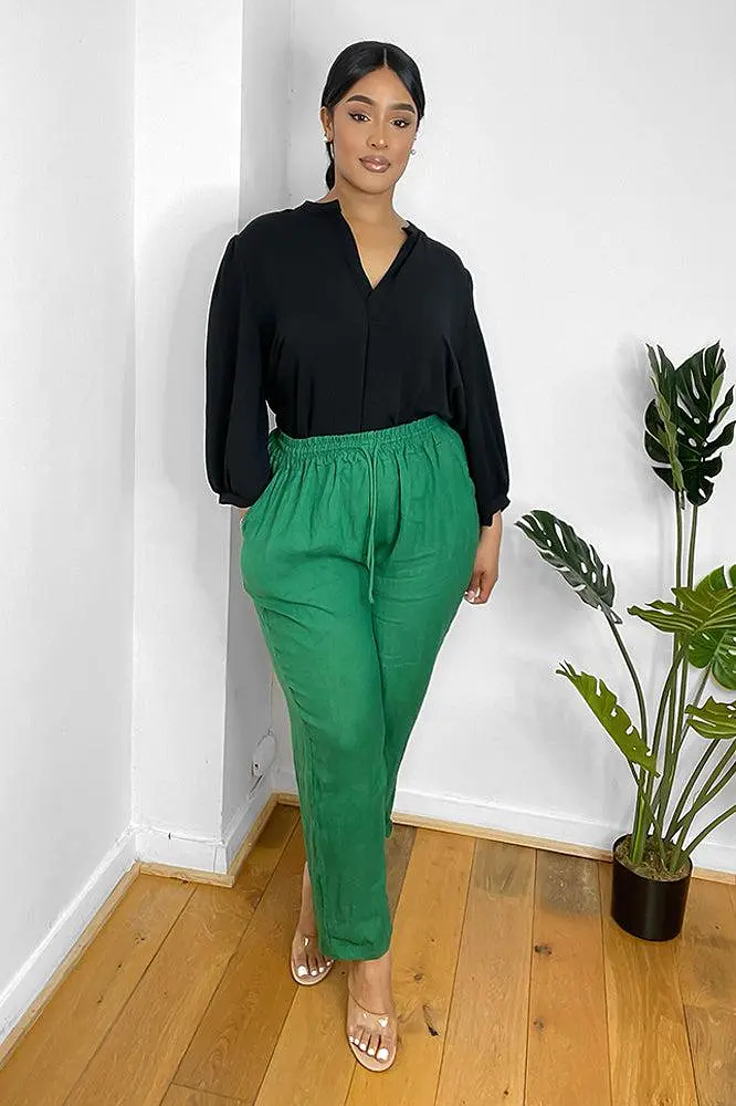 Relaxed Fit Drawstring Waist Trousers