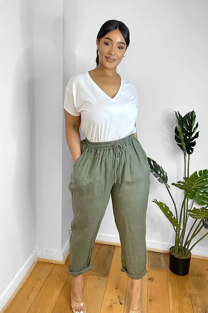 Relaxed Fit Drawstring Waist Trousers