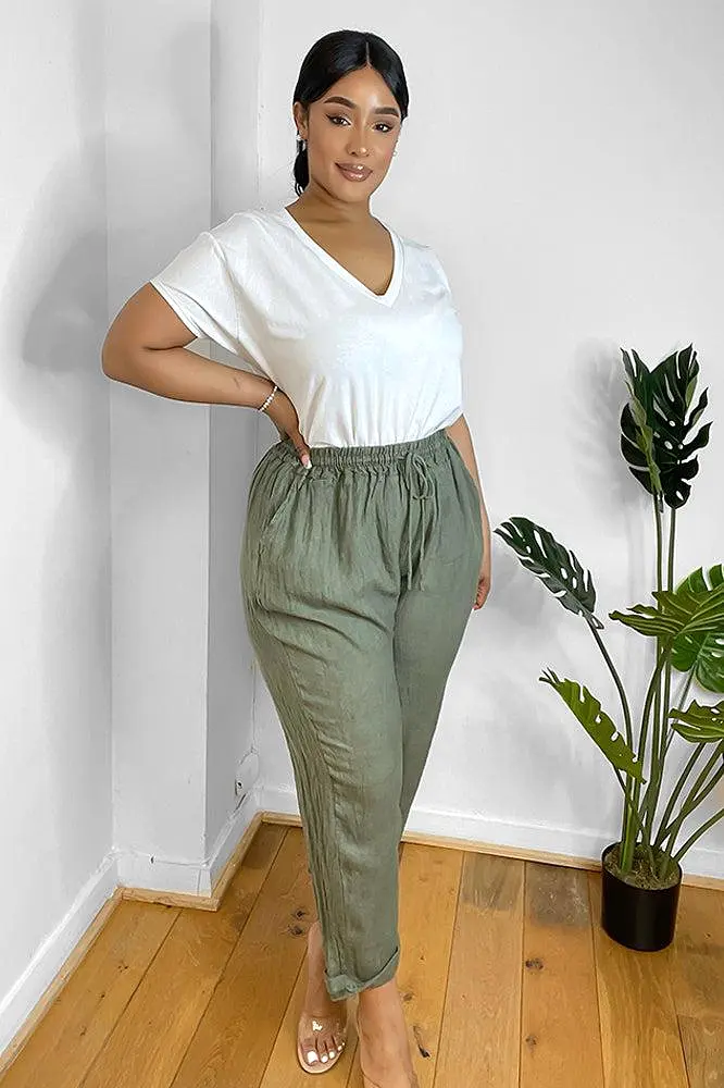 Relaxed Fit Drawstring Waist Trousers